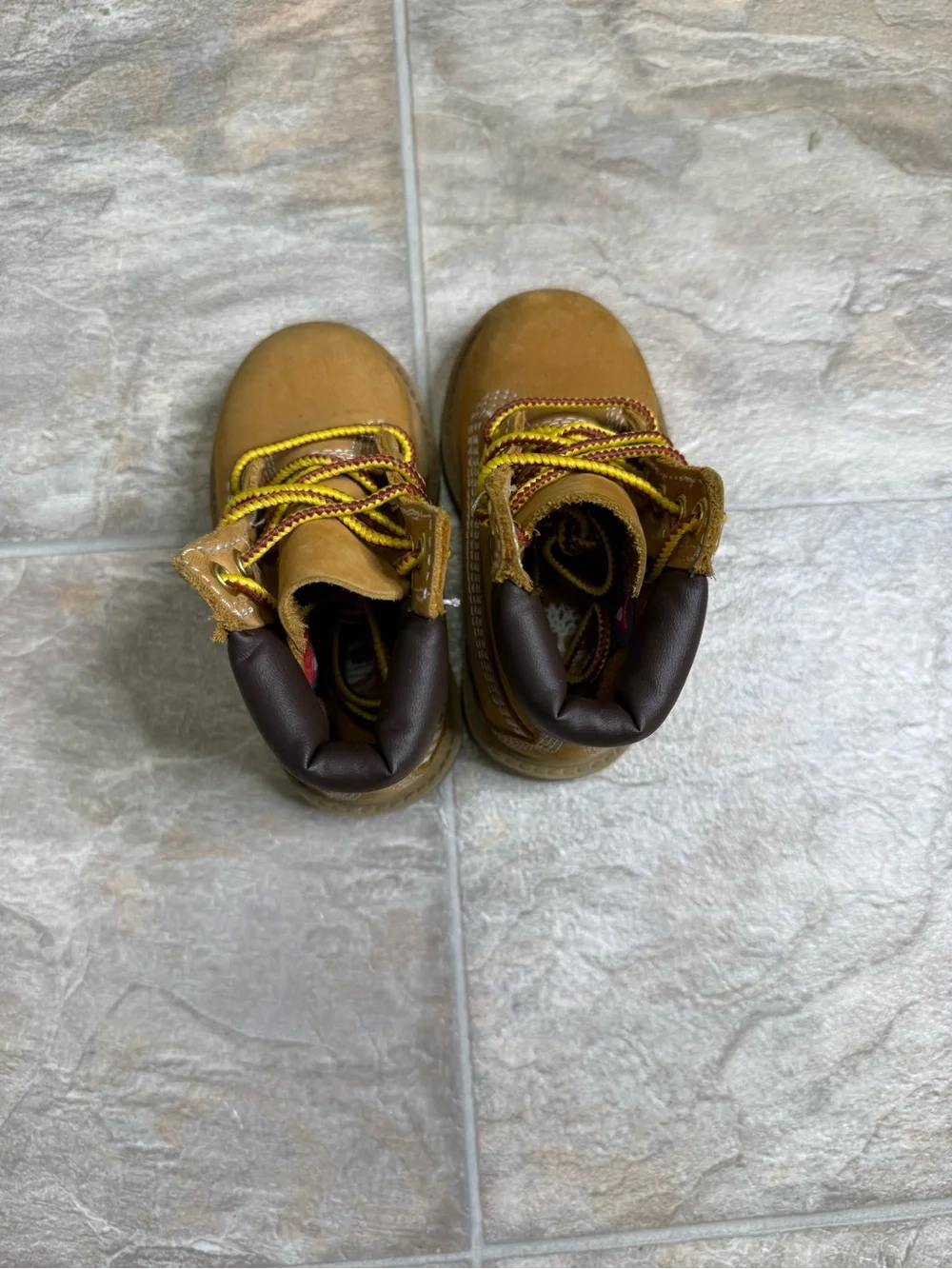 Timberland 6in Premium Boots TD Boys Shoe Size 5c Biege 12809 Preowned